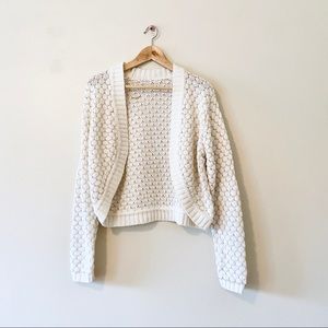 Vintage cream & gold scallop cardigan sweater M/L